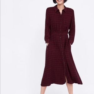 Zara checkered plaid shirt dress - small